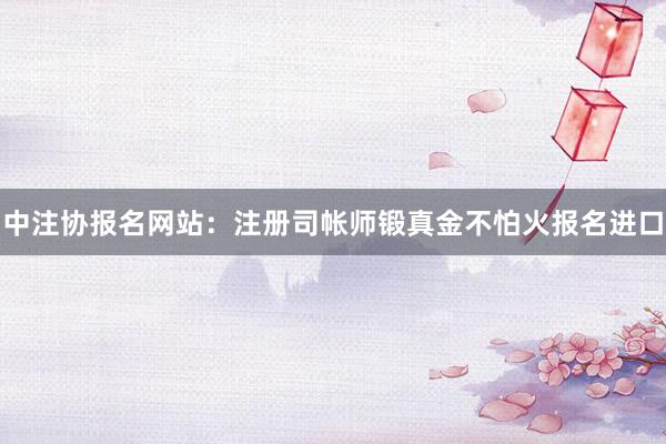 中注协报名网站：注册司帐师锻真金不怕火报名进口