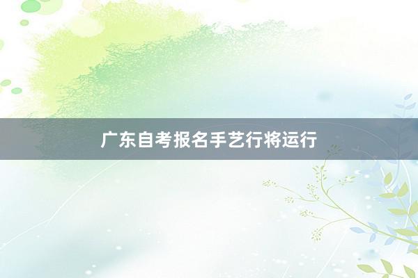 广东自考报名手艺行将运行