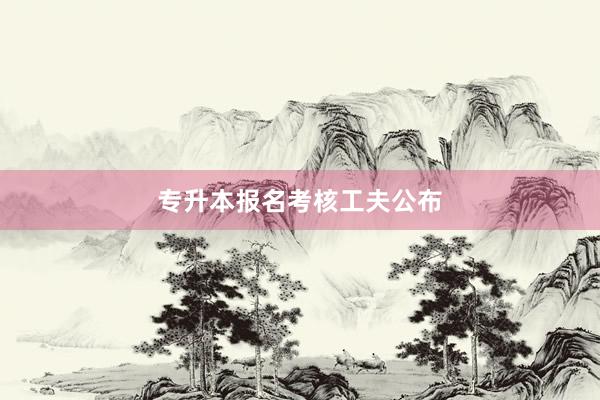 专升本报名考核工夫公布
