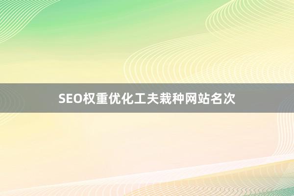 SEO权重优化工夫栽种网站名次