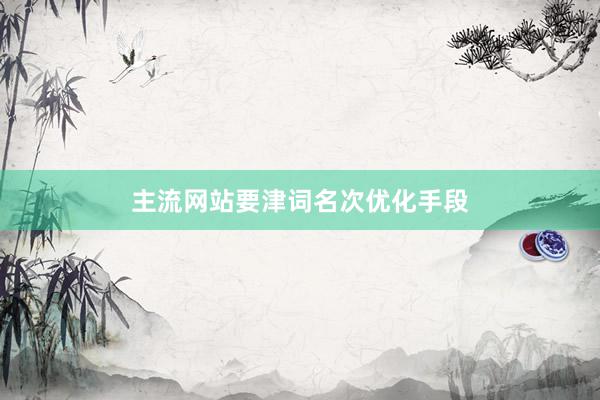 主流网站要津词名次优化手段